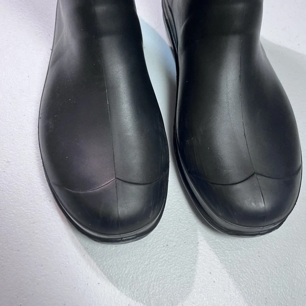 Kamik Olivia‎ BlackHalf Calf Rubber Rain Boots Lined Decorative Buckle Women's 8